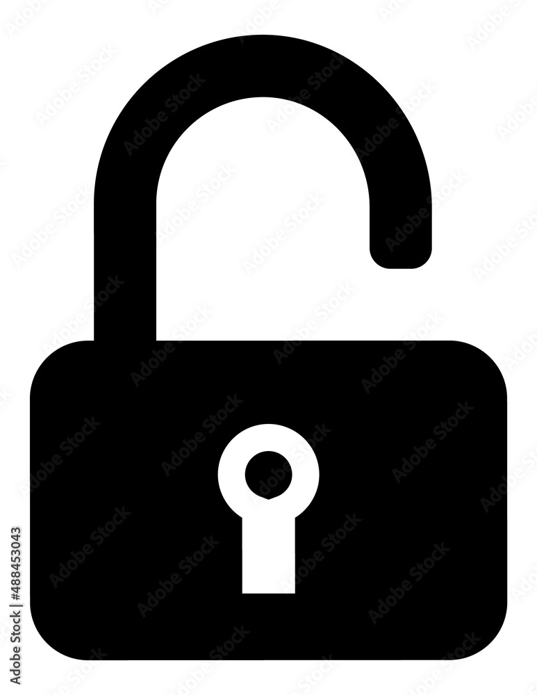 Unlock Flat Icon Isolated On White Background Unlock Flat Icon Isolated On White Background