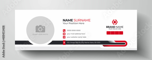 Modern and minimalist email signature or email footer  |  Personal social media cover page design with photo place and contact info
