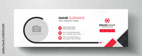 Creative and abstract email signature or email footer template
