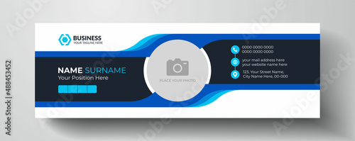 Modern and minimalist email signature or email footer with creative layout