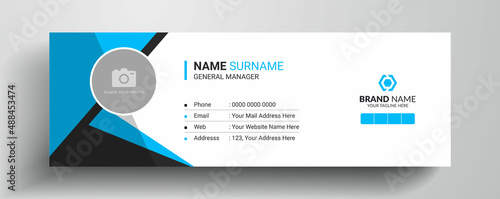 Modern and abstract layout email signature or email footer