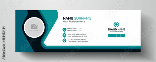 Clean and Creative email signature  -  Personal social media cover page design with an author photo place