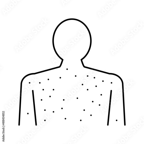 skin rash disease line icon vector illustration