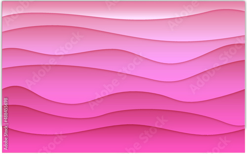 pink wave background in gradient cut paper effect