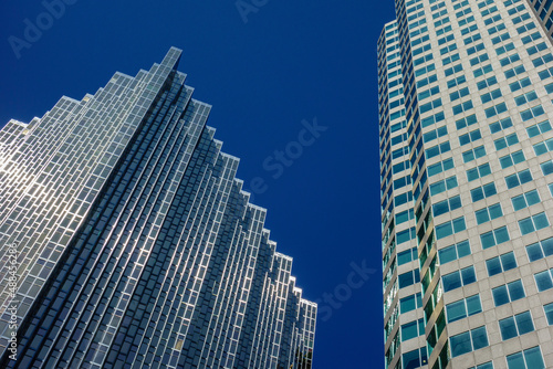 Skyscrapers Against Deep Blue Cloudless Sky on Sunny Day