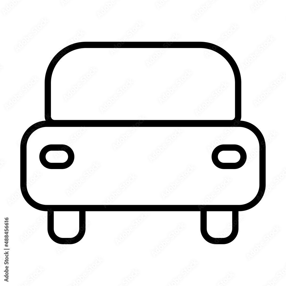 Flat icon with cartoon car silhouette for web design. Car front line icon. Design element. Vector illustration. stock image. Flat icon with cartoon car silhouette for web design. Car front line icon. Design element. Vector illustration. stock image.
