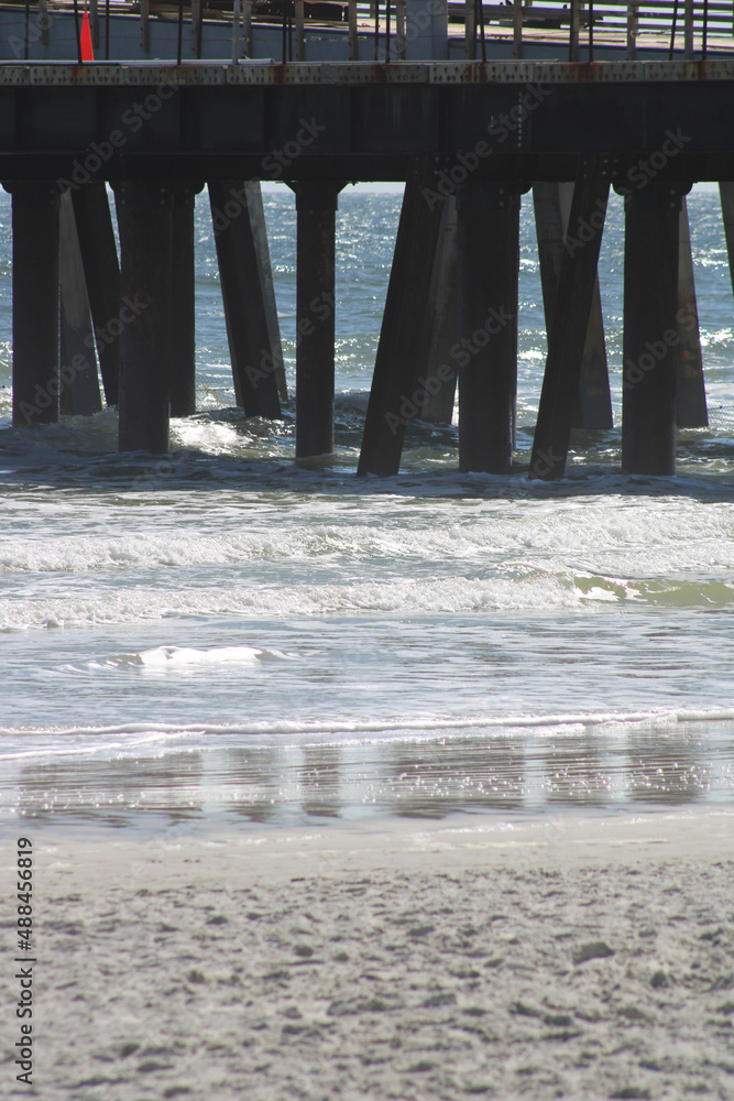 Sand and waves at Jacksonville Beach Pier 02202022-01