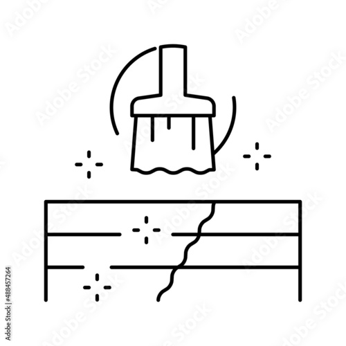 deck and patio repair line icon vector illustration