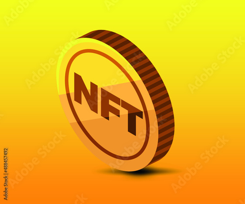 Data NFT Non fungible tokens set in cartoon style	