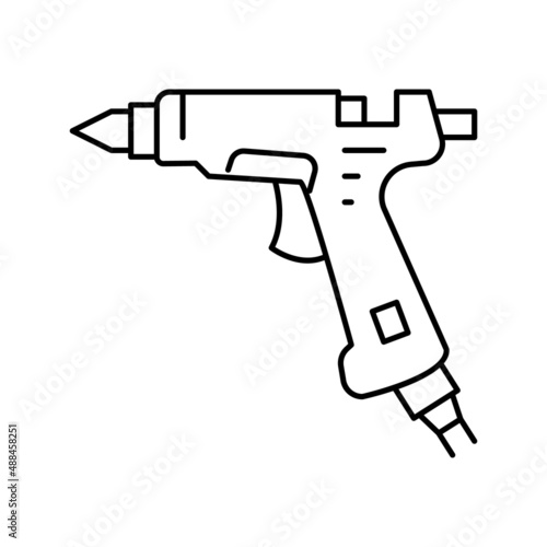 glue pistol jewellery line icon vector illustration