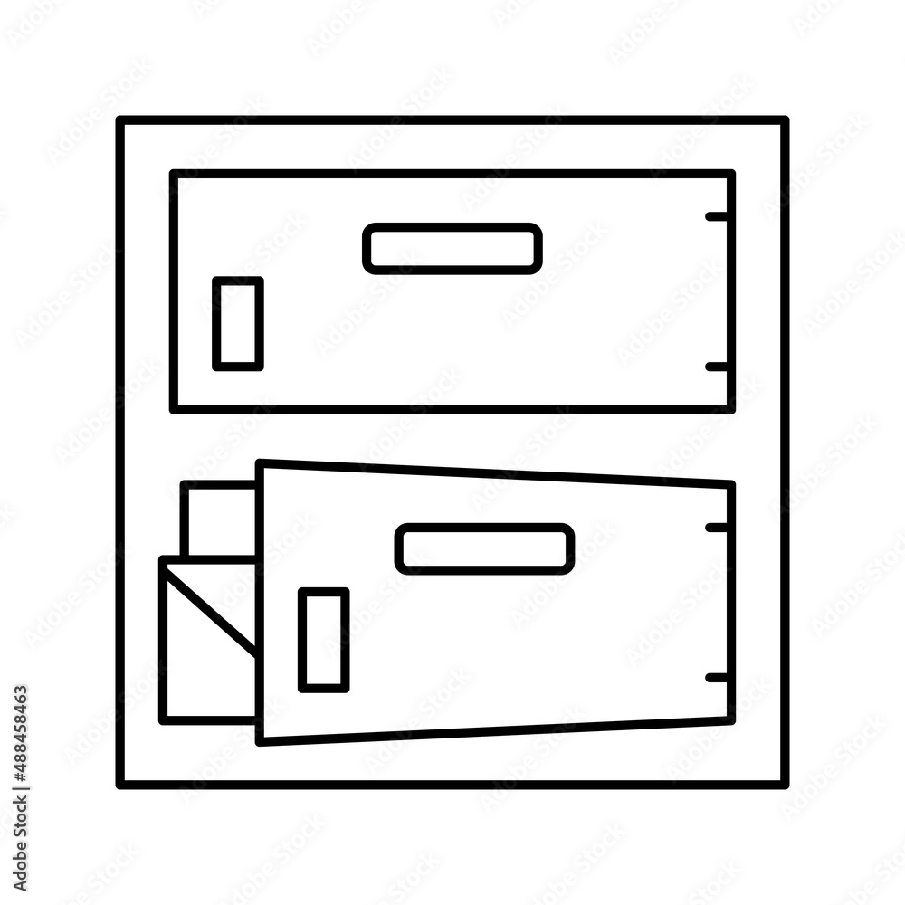 postomat for letter line icon vector illustration postomat for letter line icon vector illustration
