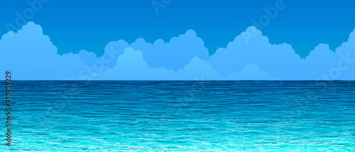 Vector illustration blue calm ocean abstract background