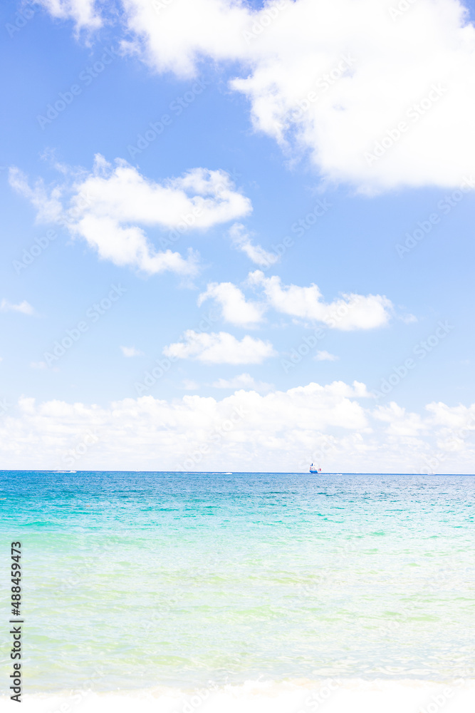Beach, ocean and sky in light colors