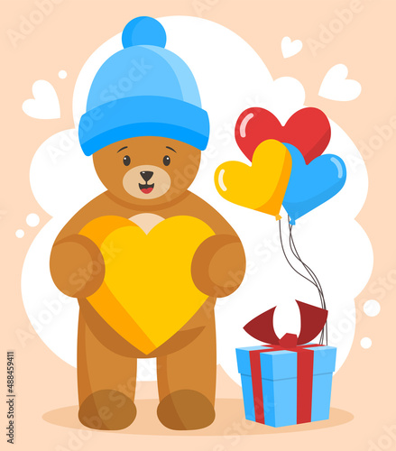 Bear with gift