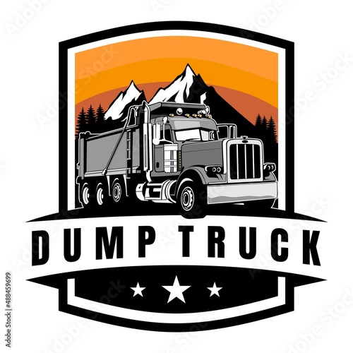 dump truck logo design icon vector