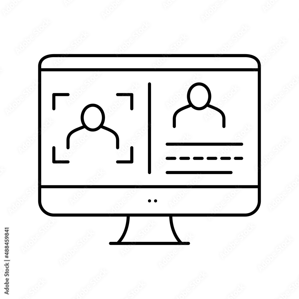 photo camera make card for face id line icon vector illustration photo camera make card for face id line icon vector illustration