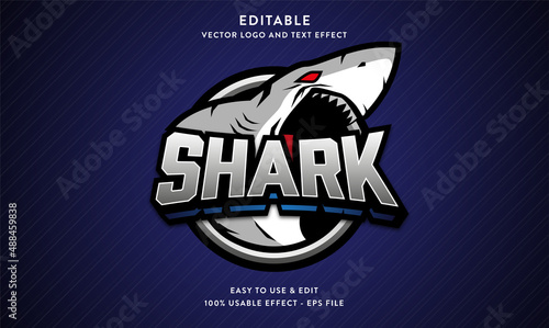 shark editable text effect with modern style 