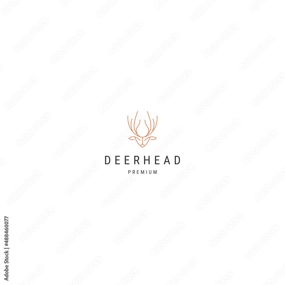 Head deer line logo icon design template Head deer line logo icon design template