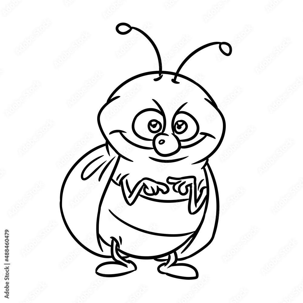 Fototapeta premium small insect animal character illustration cartoon coloring