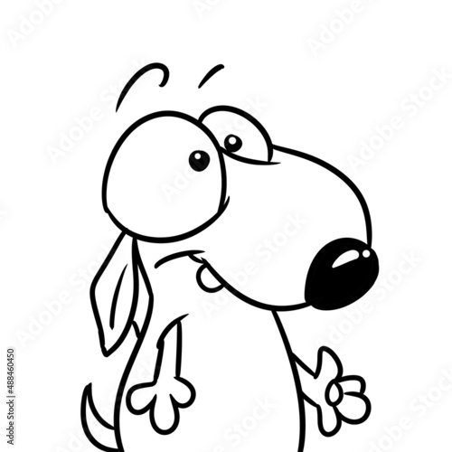 Dog funny character animal illustration cartoon coloring