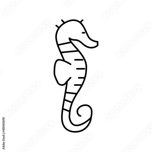 skate ocean line icon vector illustration