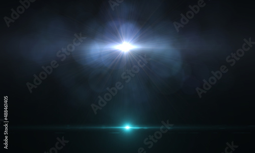 Lens Flare light over background. Easy to add overlay or screen filter over photos