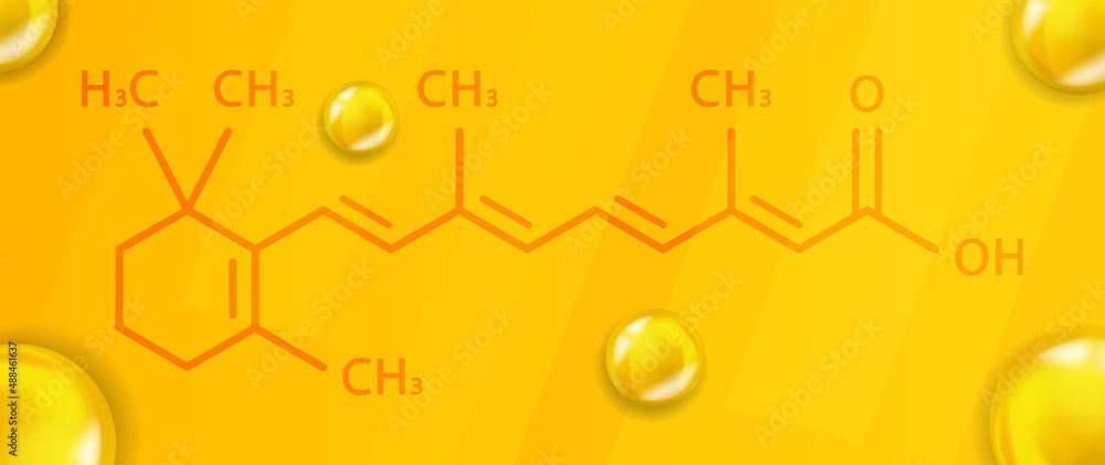 Vitamin A1 Chemical Formula Vitamin A1 Realistic Chemical Molecular