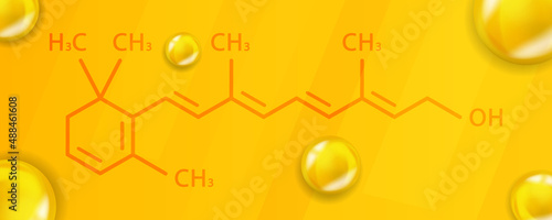 Vitamin A2 chemical formula. Vitamin A2 Realistic chemical molecular structure