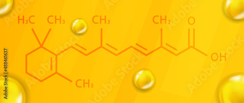Vitamin A1 chemical formula. Vitamin A1 Realistic chemical molecular structure