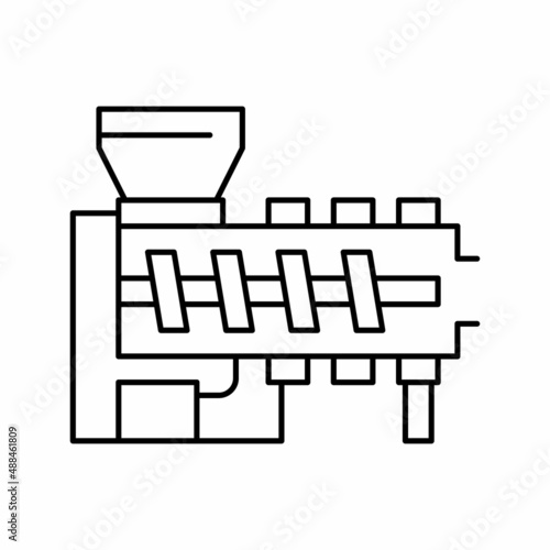 hot melt extrusion pharmaceutical production line icon vector illustration