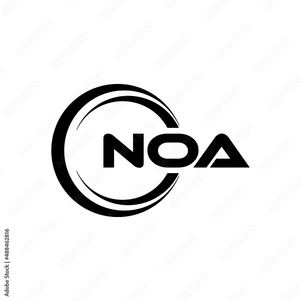 NOA letter logo design with white background in illustrator, vector ...