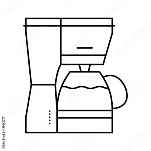 maker coffee electronic device line icon vector illustration