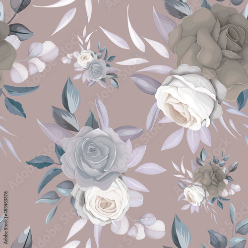 elegant classy dark floral seamless pattern