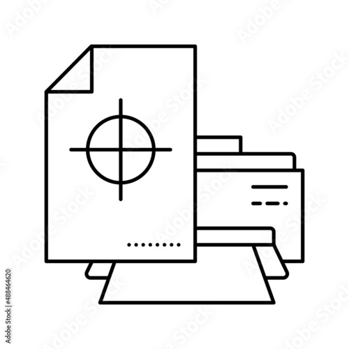 printing paper sheet line icon vector illustration