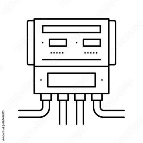 pool equipment monitoring line icon vector illustration