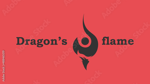 Badass Dragon's flame logo for company. Icon of fire. Example of use.