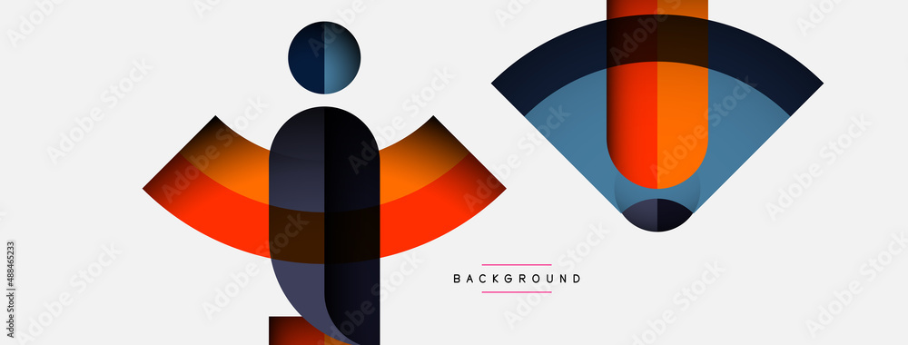 Trendy shapes, color minimal design composition, lines and shadows for wallpaper banner background or landing page Trendy shapes, color minimal design composition, lines and shadows for wallpaper banner background or landing page