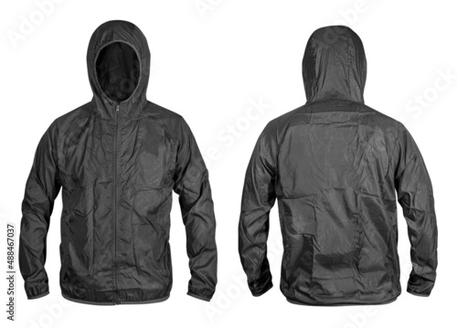 Ultra-Light Rainproof Windbreaker Jacket isolated on white with clipping path photo