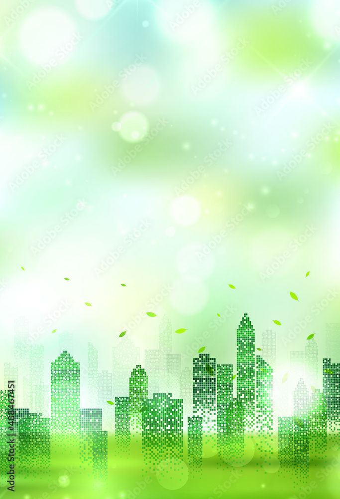 ビル 建物 新緑 背景 Stock Vector Adobe Stock