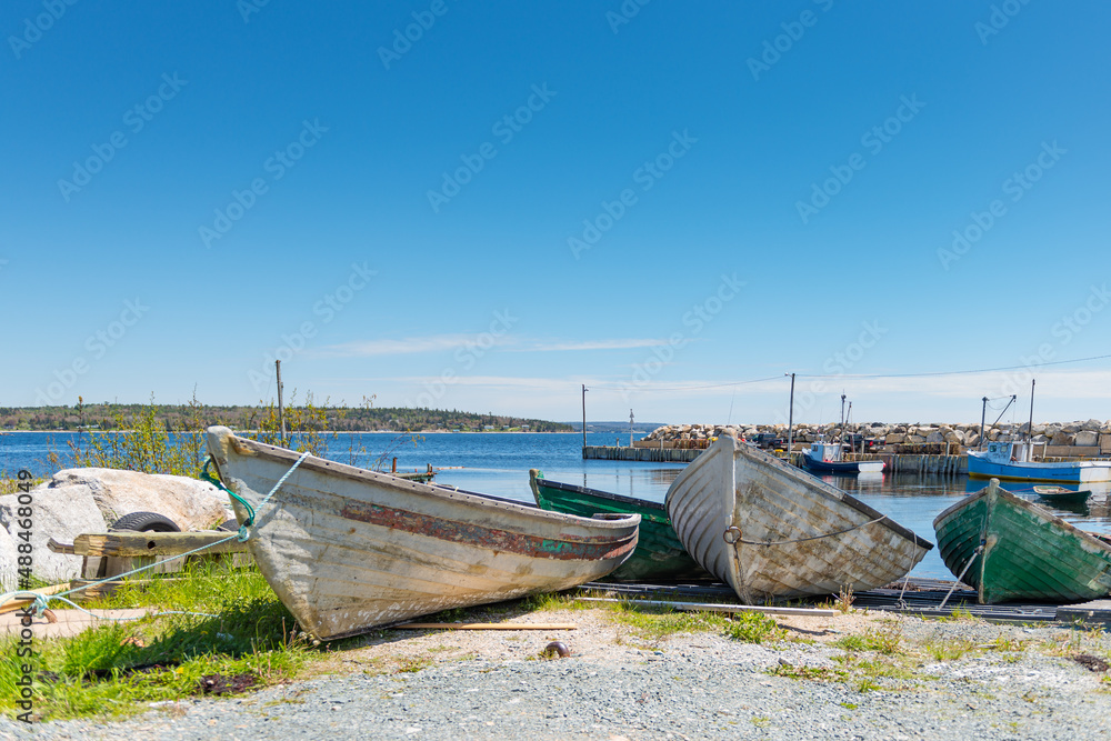 South Shore of Nova Scotia Wharf with Fishing Boats