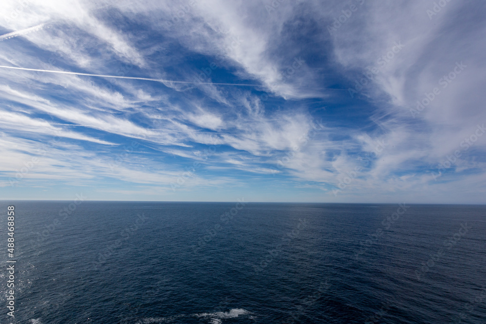 A view on the Pacific ocean seashore with blue sky A view on the Pacific ocean seashore with blue sky