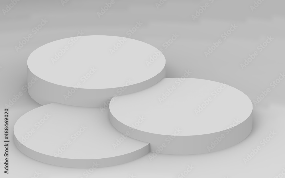 3d gray white cylinder podium minimal studio background. Abstract 3d geometric shape object illustration render. 3d gray white cylinder podium minimal studio background. Abstract 3d geometric shape object illustration render.