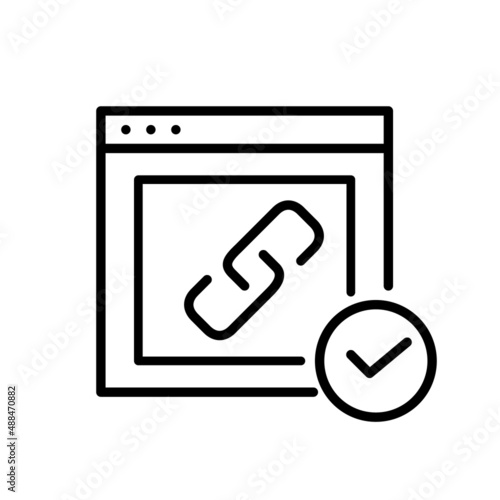 Backlink created. Another website traffic links. SEO concept. Pixel perfect, editable stroke icon