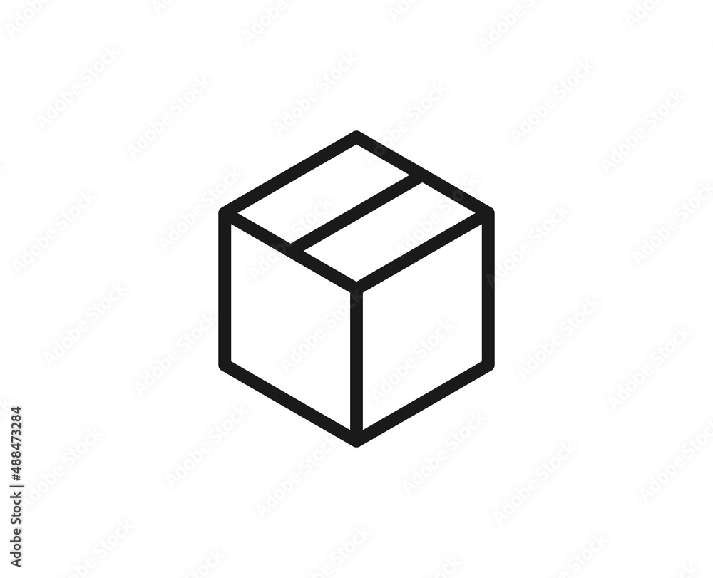 Single line icon of box on isolated white background. High quality editable stroke for mobile apps, web design, websites, online shops etc. Single line icon of box on isolated white background. High quality editable stroke for mobile apps, web design, websites, online shops etc.