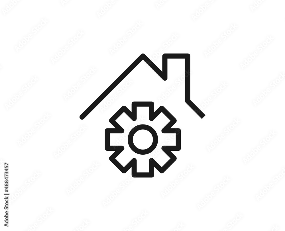 Constraction line icon on white background Constraction line icon on white background
