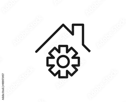 Constraction line icon on white background