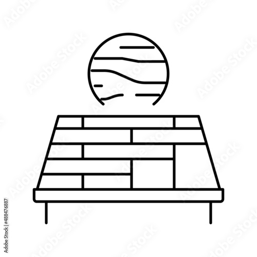 wooden roof line icon vector illustration