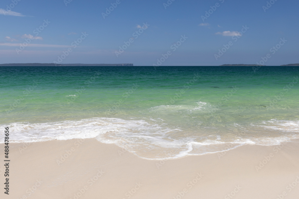 Beautiful white sand at Chinamans Beach near Jervis Bay in NSW, Australia