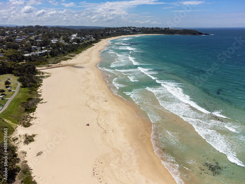 Aerial view of Mollymook beach in NSW  Australia