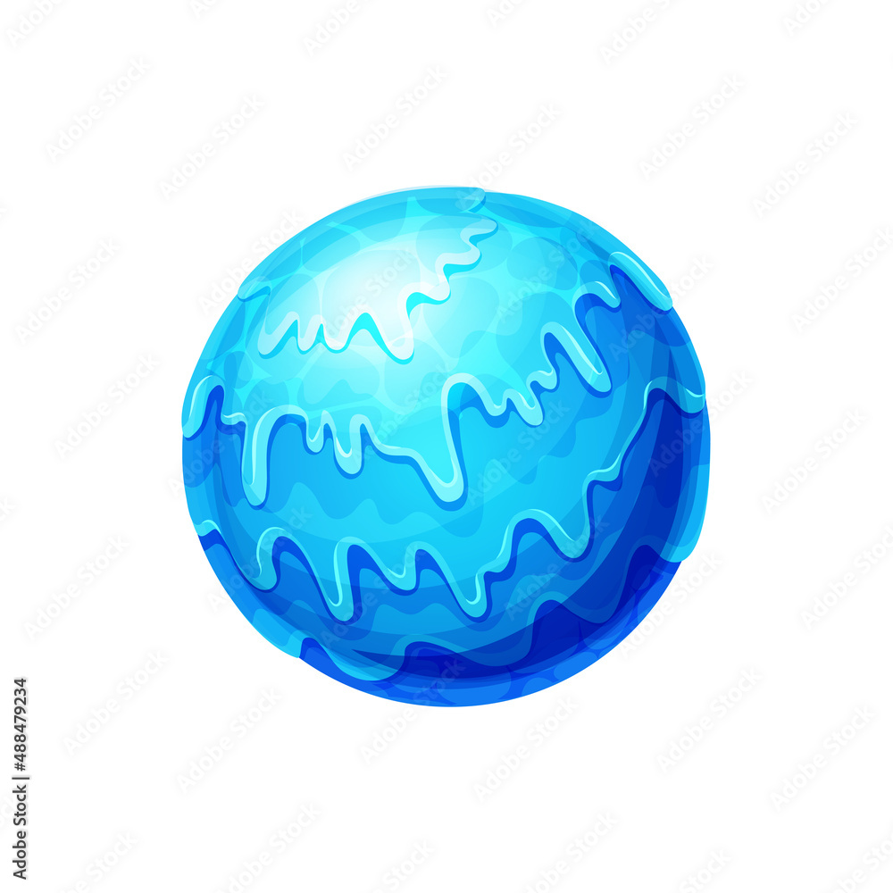 Fantasy planet of ice and snow, glacier globe, futuristic alien world isolated. Vector ice futuristic planet, blue fantasy world ui game interface design element. Inhabitable universe, frozen planet Fantasy planet of ice and snow, glacier globe, futuristic alien world isolated. Vector ice futuristic planet, blue fantasy world ui game interface design element. Inhabitable universe, frozen planet
